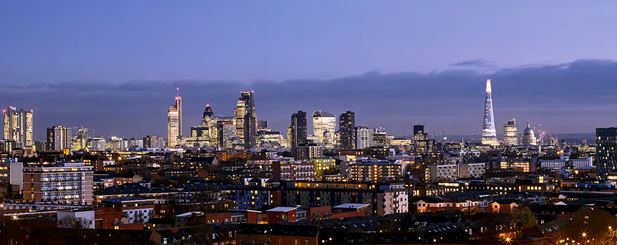 The View Over Central London from Kings Cross, London Borough of Camden